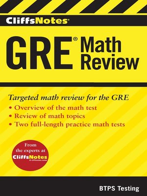 cover image of CliffsNotes GRE Math Review